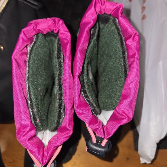 Sorel Flurry Kids Hot Pink & Gray Winter Snow Boots Size 8 Waterproof Insulated - Picture 7 of 7